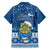 Tuvalu Christmas Family Matching Long Sleeve Bodycon Dress and Hawaiian Shirt Snowman Hugs Tuvalu Coat of Arms Maori Pattern Blue Style LT03 - Polynesian Pride