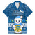 Tuvalu Christmas Family Matching Mermaid Dress and Hawaiian Shirt Snowman Hugs Tuvalu Coat of Arms Maori Pattern Blue Style LT03 Dad's Shirt - Short Sleeve Blue - Polynesian Pride