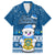 Tuvalu Christmas Family Matching Off Shoulder Long Sleeve Dress and Hawaiian Shirt Snowman Hugs Tuvalu Coat of Arms Maori Pattern Blue Style LT03 Dad's Shirt - Short Sleeve Blue - Polynesian Pride