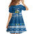 Tuvalu Christmas Family Matching Off Shoulder Maxi Dress and Hawaiian Shirt Snowman Hugs Tuvalu Coat of Arms Maori Pattern Blue Style LT03 - Polynesian Pride