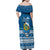 Tuvalu Christmas Family Matching Off Shoulder Maxi Dress and Hawaiian Shirt Snowman Hugs Tuvalu Coat of Arms Maori Pattern Blue Style LT03 - Polynesian Pride