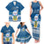 Tuvalu Christmas Family Matching Tank Maxi Dress and Hawaiian Shirt Snowman Hugs Tuvalu Coat of Arms Maori Pattern Blue Style LT03 - Polynesian Pride