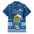 Tuvalu Christmas Hawaiian Shirt Snowman Hugs Tuvalu Coat of Arms Maori Pattern Blue Style LT03 - Polynesian Pride