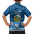 Tuvalu Christmas Hawaiian Shirt Snowman Hugs Tuvalu Coat of Arms Maori Pattern Blue Style LT03 - Polynesian Pride