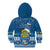 Tuvalu Christmas Kid Hoodie Snowman Hugs Tuvalu Coat of Arms Maori Pattern Blue Style LT03 - Polynesian Pride