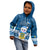 Tuvalu Christmas Kid Hoodie Snowman Hugs Tuvalu Coat of Arms Maori Pattern Blue Style LT03 - Polynesian Pride