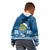 Tuvalu Christmas Kid Hoodie Snowman Hugs Tuvalu Coat of Arms Maori Pattern Blue Style LT03 - Polynesian Pride