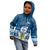 Tuvalu Christmas Kid Hoodie Snowman Hugs Tuvalu Coat of Arms Maori Pattern Blue Style LT03 - Polynesian Pride