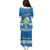 Tuvalu Christmas Puletasi Snowman Hugs Tuvalu Coat of Arms Maori Pattern Blue Style LT03 - Polynesian Pride