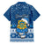 Personalised Tuvalu Christmas Family Matching Short Sleeve Bodycon Dress and Hawaiian Shirt Snowman Hugs Tuvalu Coat of Arms Maori Pattern Blue Style LT03 - Polynesian Pride