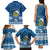 Personalised Tuvalu Christmas Family Matching Tank Maxi Dress and Hawaiian Shirt Snowman Hugs Tuvalu Coat of Arms Maori Pattern Blue Style LT03 - Polynesian Pride