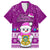 Tuvalu Christmas Family Matching Off Shoulder Maxi Dress and Hawaiian Shirt Snowman Hugs Tuvalu Coat of Arms Maori Pattern Pink Style LT03 Dad's Shirt - Short Sleeve Pink - Polynesian Pride