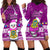 Tuvalu Christmas Hoodie Dress Snowman Hugs Tuvalu Coat of Arms Maori Pattern Pink Style LT03 - Polynesian Pride