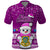 Tuvalu Christmas Polo Shirt Snowman Hugs Tuvalu Coat of Arms Maori Pattern Pink Style LT03 Pink - Polynesian Pride