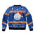 Marshall Islands Christmas Bomber Jacket Santa Claus and Coat of Arms Mix Polynesian Xmas Style LT03 - Polynesian Pride