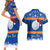 Personalised Marshall Islands Christmas Couples Matching Short Sleeve Bodycon Dress and Hawaiian Shirt Santa Claus and Coat of Arms Mix Polynesian Xmas Style LT03 - Polynesian Pride