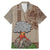 Hawaii Family Matching Mermaid Dress and Hawaiian Shirt Aloha Volcano Mix Kakau Hawaiian Tribal LT03 Dad's Shirt - Short Sleeve Beige - Polynesian Pride