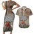 Aloha Volcano Custom Couples Matching Short Sleeve Bodycon Dress and Hawaiian Shirt Mix Hawaiian Kakau Tribal LT03 Beige - Polynesian Pride