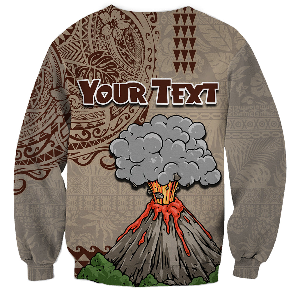 Aloha Volcano Custom Sweatshirt Mix Hawaiian Kakau Tribal LT03 - Polynesian Pride