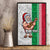 Custom Hawaii Mele Kalikimaka Canvas Wall Art Santa Playing Ukele Mix Kakau Pattern Xmas Style LT03 - Polynesian Pride