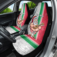 Custom Hawaii Mele Kalikimaka Car Seat Cover Santa Playing Ukele Mix Kakau Pattern Xmas Style LT03 - Polynesian Pride