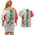 Custom Hawaii Mele Kalikimaka Couples Matching Off Shoulder Short Dress and Hawaiian Shirt Santa Playing Ukele Mix Kakau Pattern Xmas Style LT03 - Polynesian Pride