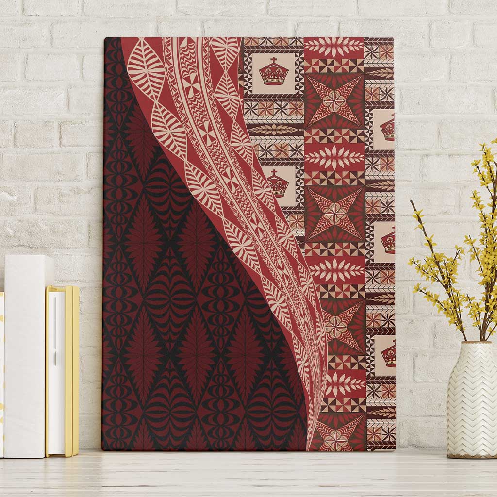 Tonga Fonulei and Ngatu Pattern Canvas Wall Art LT03 Without Frame Red - Polynesian Pride