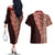 Tonga Fonulei and Ngatu Pattern Couples Matching Off The Shoulder Long Sleeve Dress and Hawaiian Shirt LT03 - Polynesian Pride