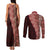 Tonga Fonulei and Ngatu Pattern Couples Matching Tank Maxi Dress and Long Sleeve Button Shirt LT03 - Polynesian Pride