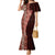 Tonga Fonulei and Ngatu Pattern Family Matching Mermaid Dress and Hawaiian Shirt LT03 Mom's Dress Red - Polynesian Pride