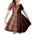 Tonga Fonulei and Ngatu Pattern Family Matching Puletasi and Hawaiian Shirt LT03 Daughter's Dress Red - Polynesian Pride