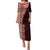 Tonga Fonulei and Ngatu Pattern Family Matching Puletasi and Hawaiian Shirt LT03 Mom's Dress Red - Polynesian Pride