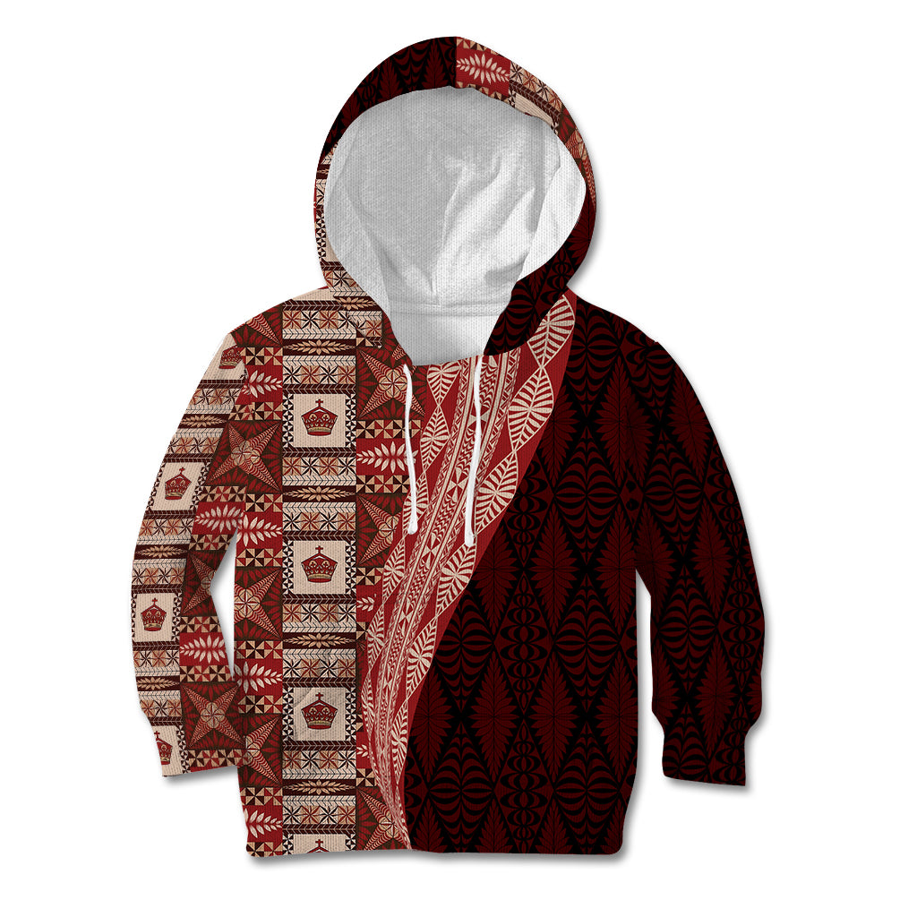 Tonga Fonulei and Ngatu Pattern Kid Hoodie LT03 Hoodie Red - Polynesian Pride