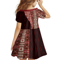 Tonga Fonulei and Ngatu Pattern Kid Short Sleeve Dress LT03 - Polynesian Pride