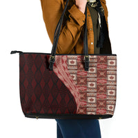 Tonga Fonulei and Ngatu Pattern Leather Tote Bag LT03 - Polynesian Pride