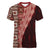 Tonga Fonulei and Ngatu Pattern Women V Neck T Shirt LT03 Female Red - Polynesian Pride