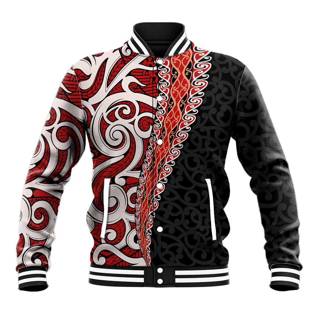 New Zealand Maori Stylized Koru Baseball Jacket LT03 Unisex Red - Polynesian Pride