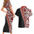 New Zealand Maori Stylized Koru Couples Matching Short Sleeve Bodycon Dress and Hawaiian Shirt LT03 - Polynesian Pride