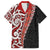 New Zealand Maori Stylized Koru Family Matching Long Sleeve Bodycon Dress and Hawaiian Shirt LT03 Dad's Shirt - Short Sleeve Red - Polynesian Pride