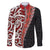 New Zealand Maori Stylized Koru Family Matching Long Sleeve Bodycon Dress and Hawaiian Shirt LT03 Dad's Shirt - Long Sleeve Red - Polynesian Pride