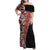 New Zealand Maori Stylized Koru Family Matching Off Shoulder Maxi Dress and Hawaiian Shirt LT03 Mom's Dress Red - Polynesian Pride