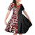 New Zealand Maori Stylized Koru Family Matching Off Shoulder Short Dress and Hawaiian Shirt LT03 Daughter's Dress Red - Polynesian Pride