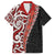New Zealand Maori Stylized Koru Family Matching Puletasi and Hawaiian Shirt LT03 Dad's Shirt - Short Sleeve Red - Polynesian Pride