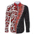New Zealand Maori Stylized Koru Family Matching Puletasi and Hawaiian Shirt LT03 Dad's Shirt - Long Sleeve Red - Polynesian Pride