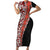 New Zealand Maori Stylized Koru Short Sleeve Bodycon Dress LT03 Long Dress Red - Polynesian Pride