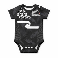 New Zealand Rugby Custom Baby Onesie The Champions Aotearoa LT03 Black - Polynesian Pride