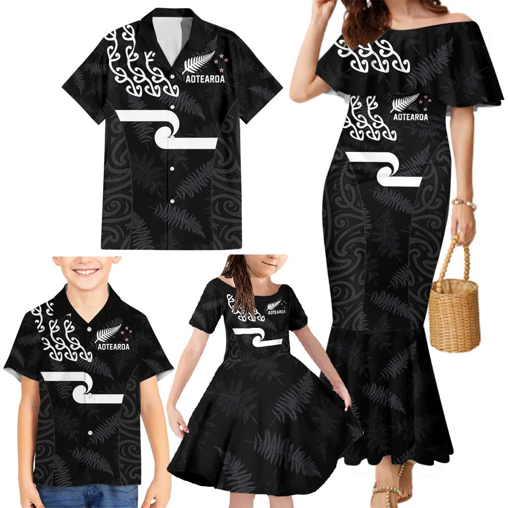 New Zealand Rugby Custom Family Matching Mermaid Dress and Hawaiian Shirt The Champions Aotearoa