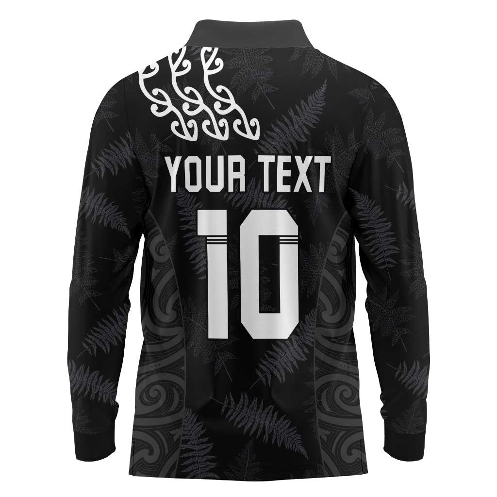 New Zealand Rugby Custom Long Sleeve Polo Shirt The Champions Aotearoa LT03 - Polynesian Pride