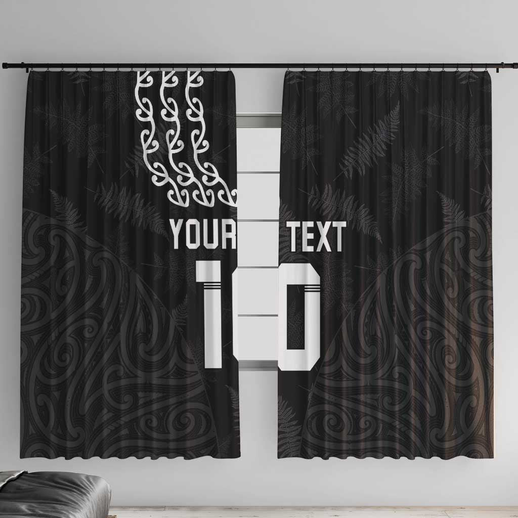 New Zealand Rugby Custom Window Curtain The Champions Aotearoa LT03 With Hooks Black - Polynesian Pride