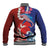 Hawaiian and Japanese Together Baseball Jacket The Whale and Koi Fish with Hinomaru and Lei